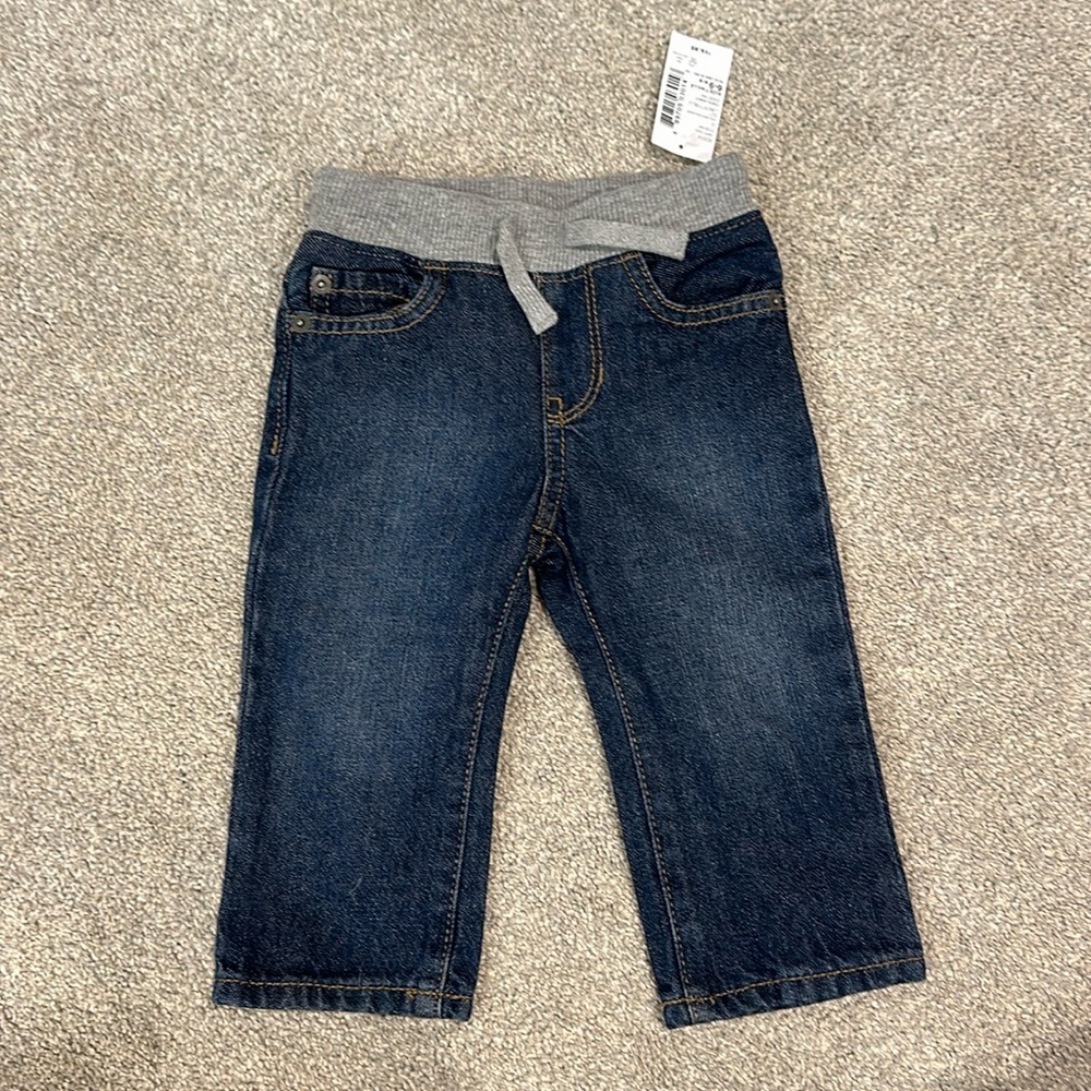 Infant Tie Waist Jeans - 6-9 Month
